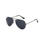 Black metal retro aviator sunglasses