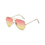 Pink yellow mirrored aviator sunglasses