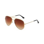 Brown gradient gold aviator sunglasses