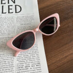 Pink retro triangle cat eye sunglasses