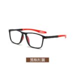 Black red rectangular optical glasses