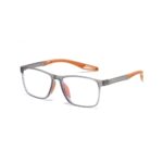 Grey orange rectangular optical glasses