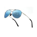 Silver blue aviator polarized sunglasses