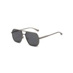 Gunmetal square metal frame sunglasses